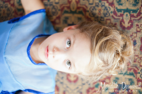 Flower Girl in a blue dress