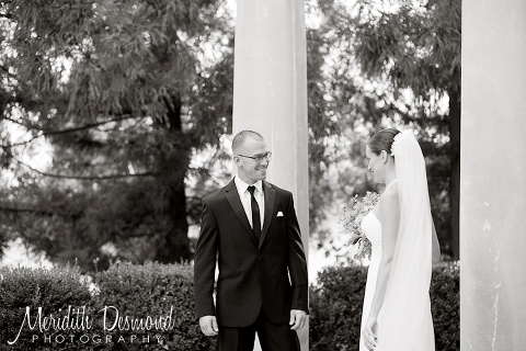 Bride and Groom first look at Ashford Estate